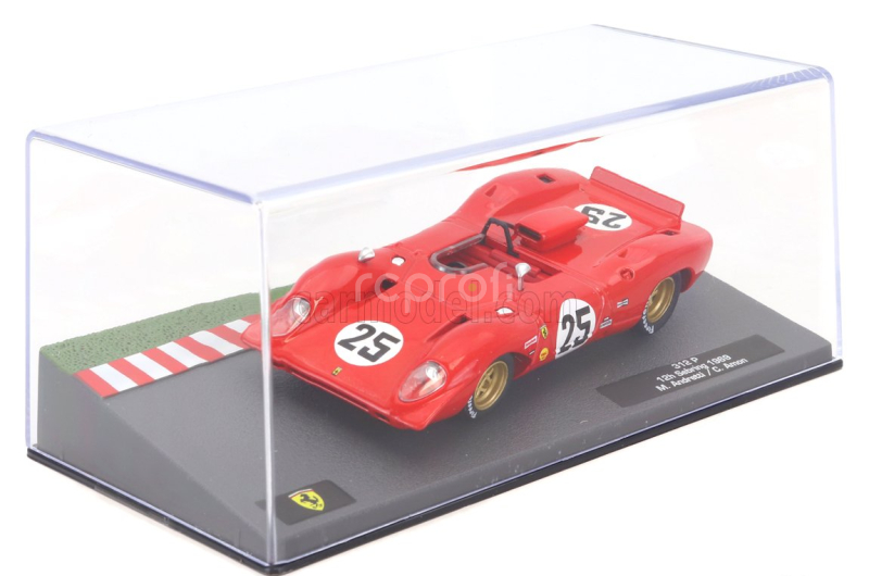 Edicola Ferrari 312p 3.0l Spider Team Sefac N 25 2nd 12h Sebring 1969 Mario Andretti - Chris Amon 1:43 Red