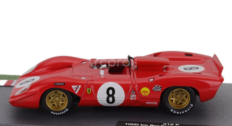 Edicola Ferrari 312p Spider N 8 2nd 1000km Spa Francorchamps 1969 Pedro Rodriguez - David Piper 1:43 Red