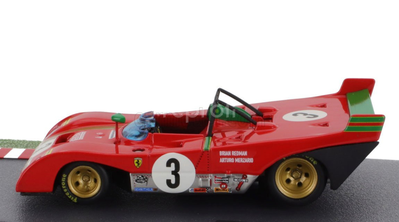 Edicola Ferrari 312pb N 3 Winner 1000km Spa Francorchamps 1972 Brian Redman - Arturo Merzario 1:43 Červená Zelená