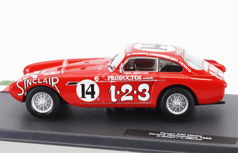 Edicola Ferrari 340 Mexico Vignale Coupe N 14 Rally Carrera Panamericana Mexico 1952 Alberto Ascari - Luigi Villoresi 1:43 Červená Bílá