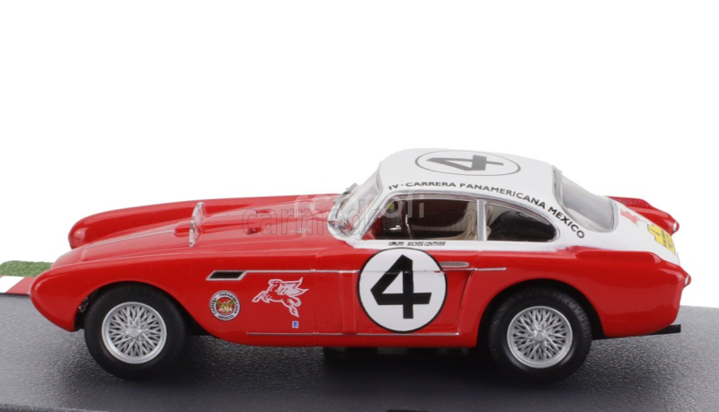 Edicola Ferrari 340 Mexico Vignale Coupe N 4 Rally Carrera Panamericana 1953 Phil Hill - Richie Ginther 1:43 Červená Bílá