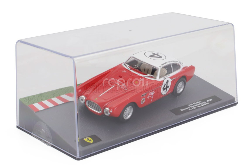 Edicola Ferrari 340 Mexico Vignale Coupe N 4 Rally Carrera Panamericana 1953 Phil Hill - Richie Ginther 1:43 Červená Bílá