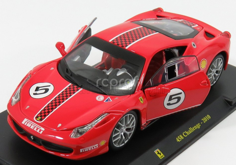 Edicola Ferrari 458 Challenge N 5 2010 - Con Vetrina - With Showcase 1:24 Red