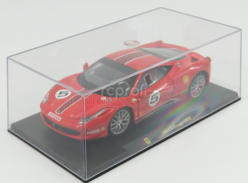 Edicola Ferrari 458 Challenge N 5 2010 - Con Vetrina - With Showcase 1:24 Red