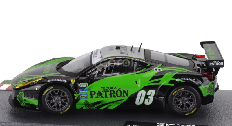 Edicola Ferrari 458 Italia 4.5l V8 Grand-am Team Extreme Speed Motorsport N 03 24h Daytona 2012 Scott Sharp - Ed Brown - Johannes Van Overbeek - Guy Cosmo 1:43 Zelená Černá