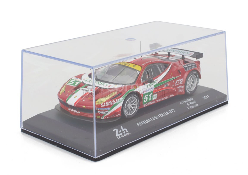 Edicola Ferrari 458 Italia Gt2 4.5l V8 Team Af Corse N 51 24h Le Mans 2011 Giancarlo Fisichella - Gianmaria Bruni - Toni Vilander 1:43 Red