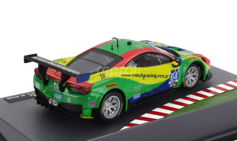 Edicola Ferrari 458 Italia Gt3 4.5l V8 Team Scuderia Corsa N 64 24h Daytona 2015 Andrea Bertolini - Francisco Longo - Daniel Serra - Marcos Gomes 1:43 Červená Zelená Modrá Žlutá
