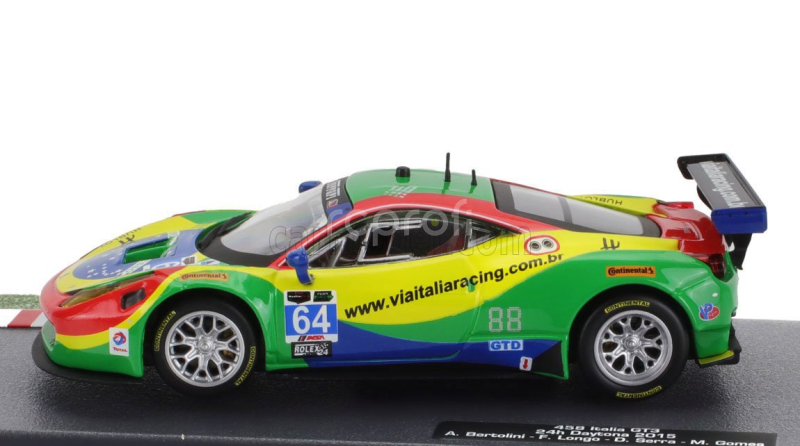 Edicola Ferrari 458 Italia Gt3 4.5l V8 Team Scuderia Corsa N 64 24h Daytona 2015 Andrea Bertolini - Francisco Longo - Daniel Serra - Marcos Gomes 1:43 Červená Zelená Modrá Žlutá