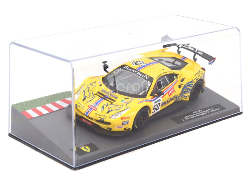 Edicola Ferrari 488 Gt3 3.9l Turbo V8 Team Af Corse N 50 24h Spa 2017 Alessandro Pierguidi - Michele Rugolo - Pasin Lathouras 1:43 Žlutá