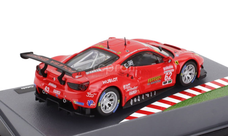 Edicola Ferrari 488 Gte 3.9l Turbo V8 Team Risi Competizione N 62 24h Daytona 2017 Giancarlo Fisichella - James Calado - Toni Vilander 1:43 Red