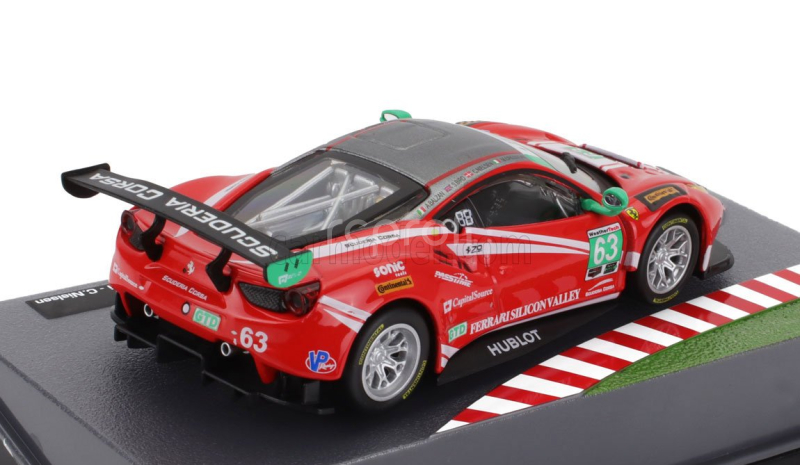 Edicola Ferrari 488 Gte 3.9l Turbo V8 Team Scuderia Corsa N 63 24h Daytona 2017 Christina Nielsen - Alessandro Balzan - Matteo Cressoni - Sam Bird 1:43 Červená Černá