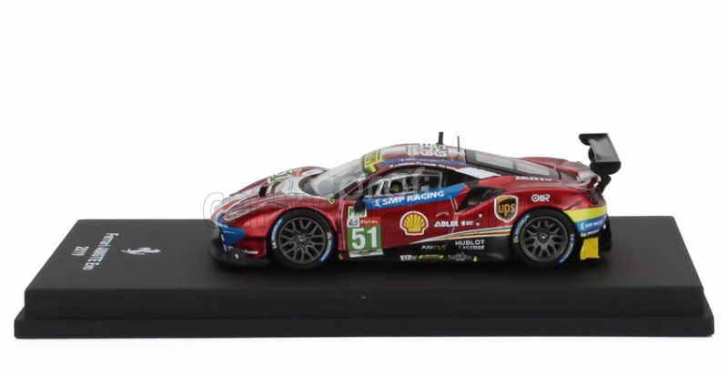 Edicola Ferrari 488 Gte Evo 3.9l Turbo V8 Team Af Corse N 51 Winner Class Lmgte Pro 24h Le Mans 2019 J.calado - A.pier Guidi - D.serra - Con Vetrina - With Showcase 1:64 Červená S Bílou Modrou