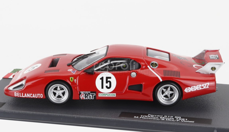 Edicola Ferrari 512bb Team Bellancauto N 15 1000km Monza 1981 Maurizio Flammini - Spartaco Dini - Fabrizio Violati 1:43 Red