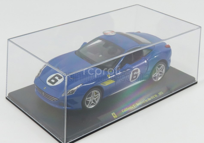 Edicola Ferrari California T N 6 1971 - Inspired By The 512m - Con Vetrina - With Showcase 1:24 Blue