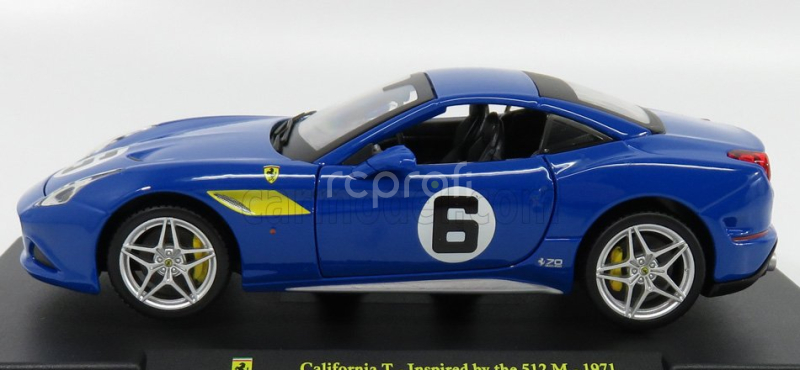 Edicola Ferrari California T N 6 1971 - Inspired By The 512m - Con Vetrina - With Showcase 1:24 Blue