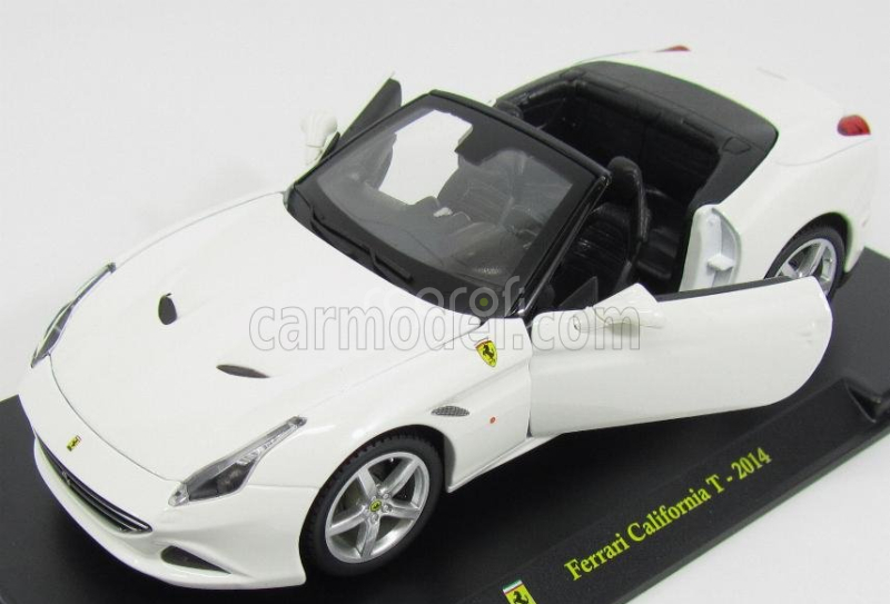 Edicola Ferrari California T Spider Open Roof 2014 - Con Vetrina - With Showcase 1:24 Bílá