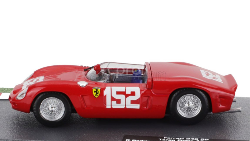 Edicola Ferrari Dino 246sp Spider N 152 Winner Targa Florio 1962 Ricardo Rodriguez - Willy Mairesse - Olivier Gendebien 1:43 Red