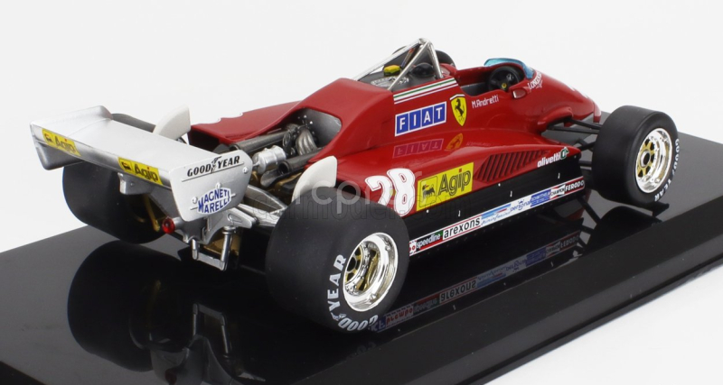 Edicola Ferrari F1  126 C2 N 28 Season 1982 Mario Andretti - Con Vetrina - With Showcase 1:24 Red