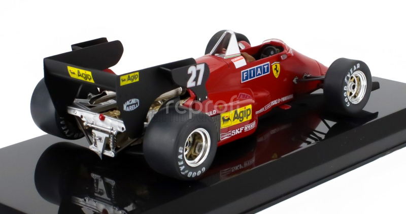 Edicola Ferrari F1  126 C4 N 27 Season 1984 Michele Alboreto - Con Vetrina - With Showcase 1:24 Červená Černá