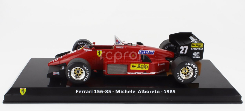 Edicola Ferrari F1  156-85 N 27 Season 1985 Michele Alboreto - Con Vetrina - With Showcase 1:24 Červená Černá