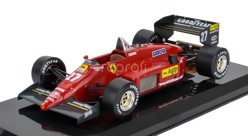 Edicola Ferrari F1  156-85 N 27 Season 1985 Michele Alboreto - Con Vetrina - With Showcase 1:24 Červená Černá