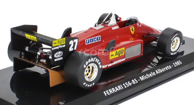 Edicola Ferrari F1  156-85 N 27 Season 1985 Michele Alboreto - Con Vetrina - With Showcase 1:24 Červená Černá