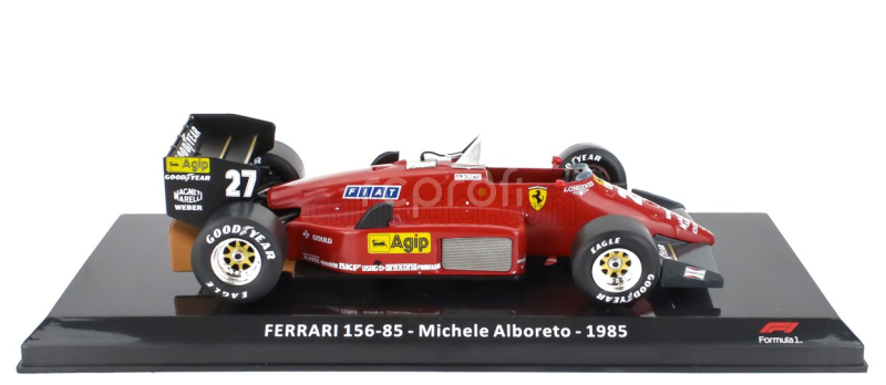 Edicola Ferrari F1  156-85 N 27 Season 1985 Michele Alboreto - Con Vetrina - With Showcase 1:24 Červená Černá
