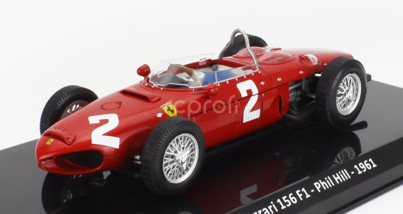 Edicola Ferrari F1  156 N 2 World Champion Season 1961 Phil Hill - Con Vetrina - With Showcase 1:24 Red