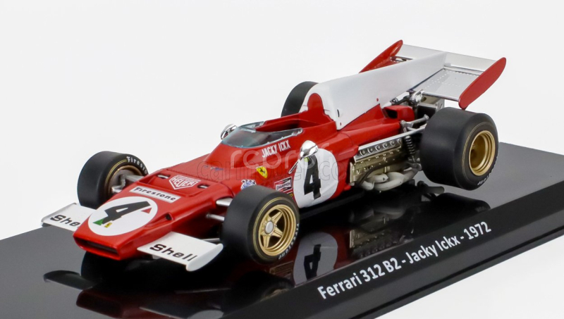Edicola Ferrari F1  312 B2 N 4 Season 1972 Jacky Ickx - Con Vetrina - With Showcase 1:24 Červená Bílá