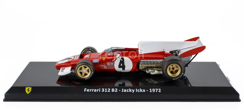 Edicola Ferrari F1  312 B2 N 4 Season 1972 Jacky Ickx - Con Vetrina - With Showcase 1:24 Červená Bílá