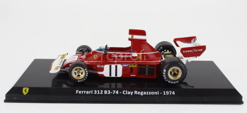 Edicola Ferrari F1  312 B3-74 N 11 Season 1974 Clay Regazzoni - Con Vetrina - With Showcase 1:24 Červená Bílá