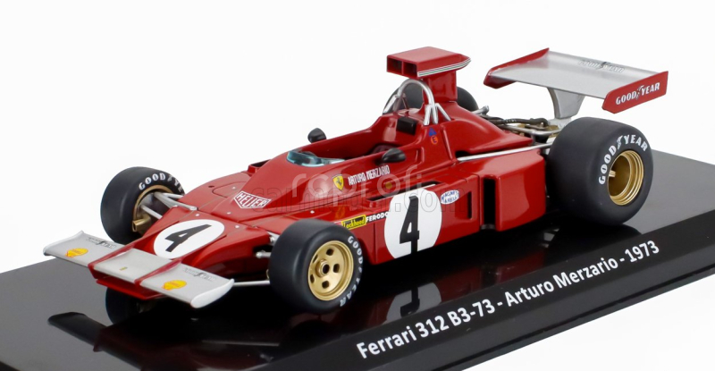Edicola Ferrari F1  312 B3 N 4 Season 1973 Arturo Merzario - Con Vetrina - With Showcase 1:24 Red