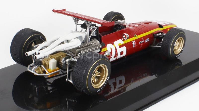 Edicola Ferrari F1  312 F1-68 N 26 Season 1968 Jacky Ickx - Con Vetrina - With Showcase 1:24 Červená Bílá