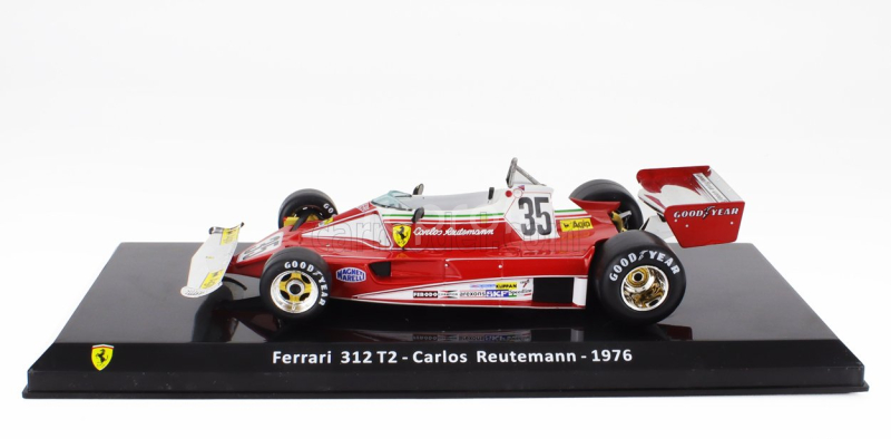 Edicola Ferrari F1  312 T2 N 35 Season 1976 Carlos Reutemann - Con Vetrina - With Showcase 1:24 Red
