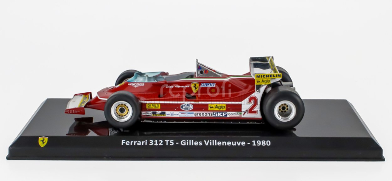 Edicola Ferrari F1  312 T5 N 2 Season 1980 Gilles Villeneuve - Con Vetrina - With Showcase 1:24 Red