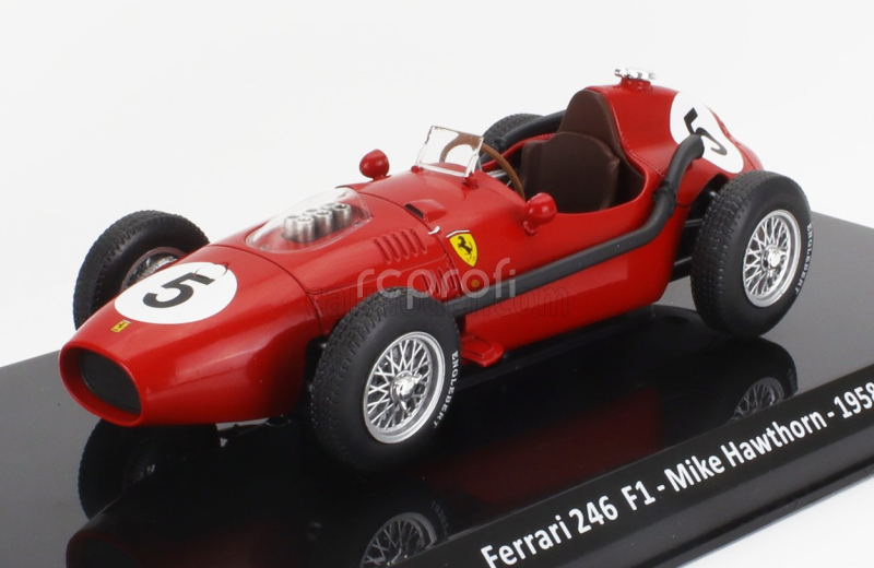 Edicola Ferrari F1 Dino 246 N 5 World Champion 1958 Mike Hawthorn - Con Vetrina - With Showcase 1:24 Red