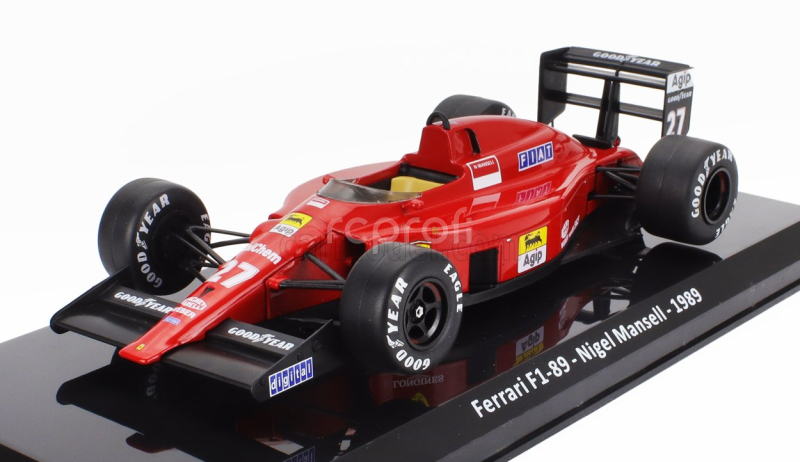 Edicola Ferrari F1  F1-89 N 27 Season 1989 Nigel Mansell - Con Vetrina - With Showcase 1:24 Červená Černá