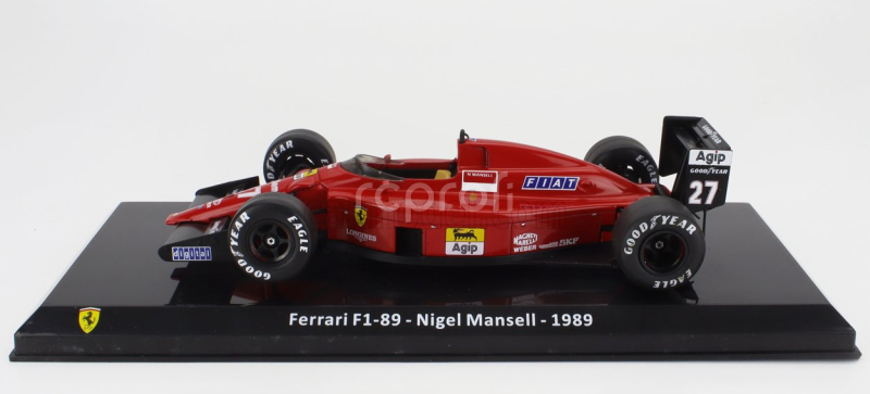 Edicola Ferrari F1  F1-89 N 27 Season 1989 Nigel Mansell - Con Vetrina - With Showcase 1:24 Červená Černá
