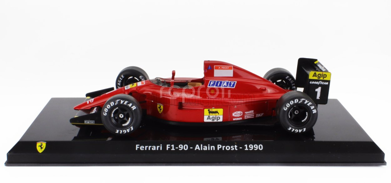 Edicola Ferrari F1  F1-90 N 1 Season 1990 Alain Prost - Con Vetrina - With Showcase 1:24 Červená Černá