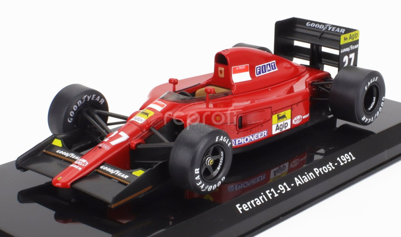 Edicola Ferrari F1  F1-91 N 27 Season 1991 Alain Prost - Con Vetrina - With Showcase 1:24 Červená Černá