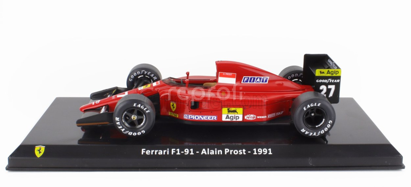 Edicola Ferrari F1  F1-91 N 27 Season 1991 Alain Prost - Con Vetrina - With Showcase 1:24 Červená Černá