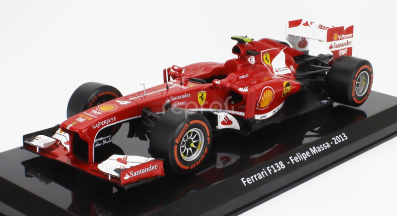 Edicola Ferrari F1  F138 N 4 Season 2013 Felipe Massa - Con Vetrina - With Showcase 1:24 F-1 Červená S Bílou