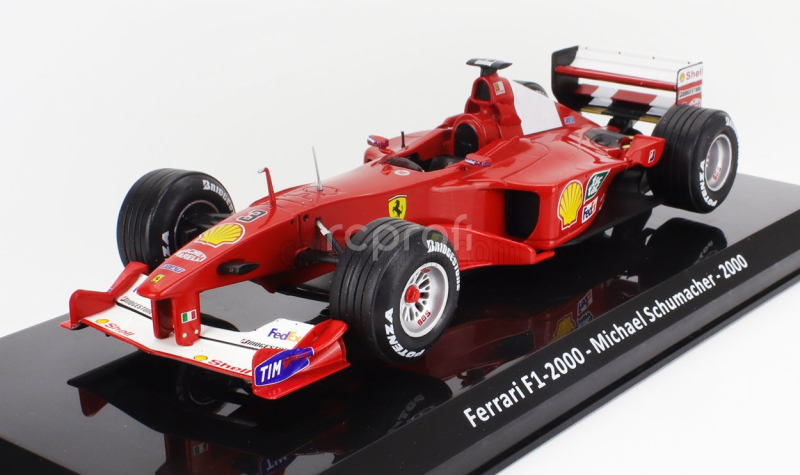 Edicola Ferrari F1  F2000 N 3 World Champion Season 2000 Michael Schumacher - Con Vetrina - With Showcase 1:24 Červená Bílá