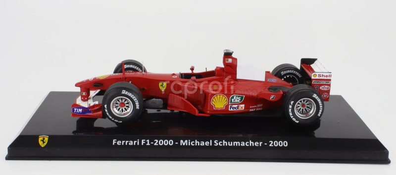 Edicola Ferrari F1  F2000 N 3 World Champion Season 2000 Michael Schumacher - Con Vetrina - With Showcase 1:24 Červená Bílá