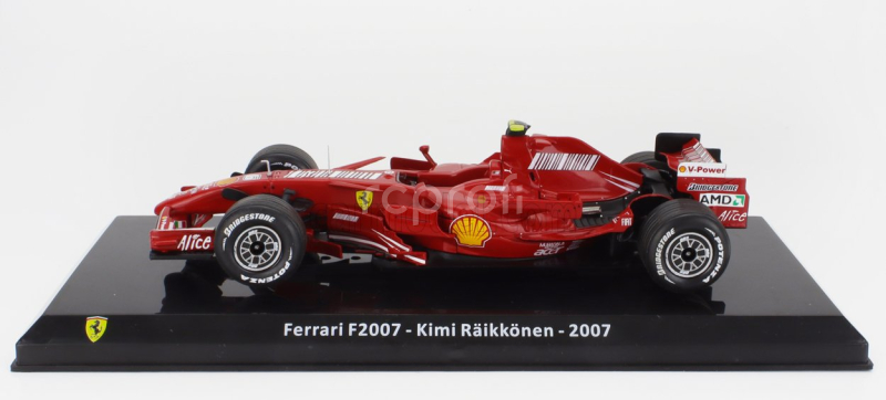 Edicola Ferrari F1  F2007 N 6 World Champion Season 2007 Kimi Raikkonen - Con Vetrina - With Showcase 1:24 F-1 Red Met