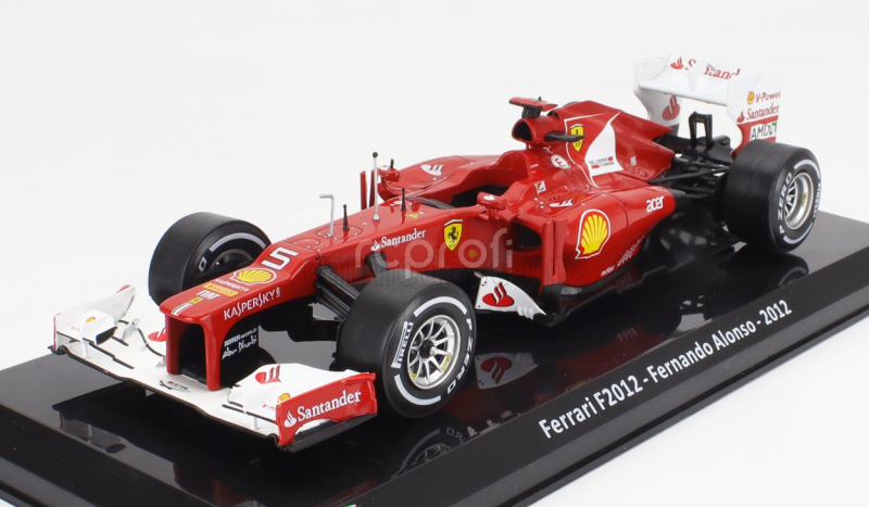 Edicola Ferrari F1  F2012 N 5 Season 2012 Fernando Alonso - Con Vetrina - With Showcase 1:24 Červená Bílá