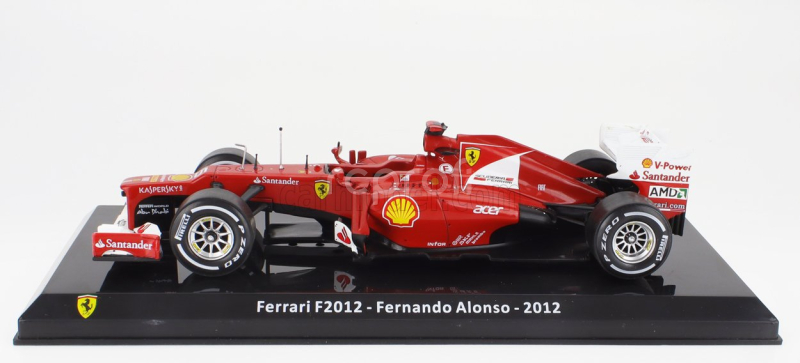 Edicola Ferrari F1  F2012 N 5 Season 2012 Fernando Alonso - Con Vetrina - With Showcase 1:24 Červená Bílá
