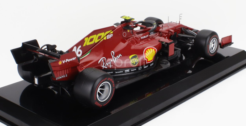 Edicola Ferrari F1  Sf1000 Team Scuderia Ferrari N 16 8th Toscana Gp Mugello 1000th Gp Ferrari F1 2020 Charles Leclerc - Con Vetrina - With Showcase 1:24 Mugello Red