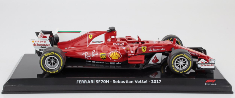 Edicola Ferrari F1  Sf70h N 5 Season 2017 Sebastian Vettel - Blister Box 1:24 Červená Bílá