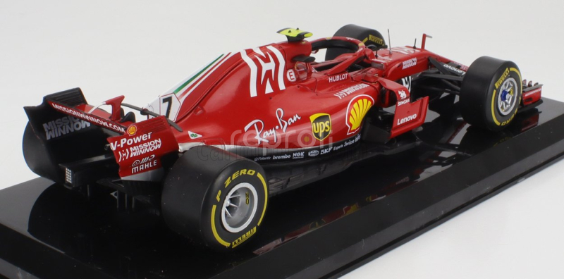 Edicola Ferrari F1  Sf71h N 7 Season 2018 Kimi Raikkonen - Con Vetrina - With Showcase 1:24 Red